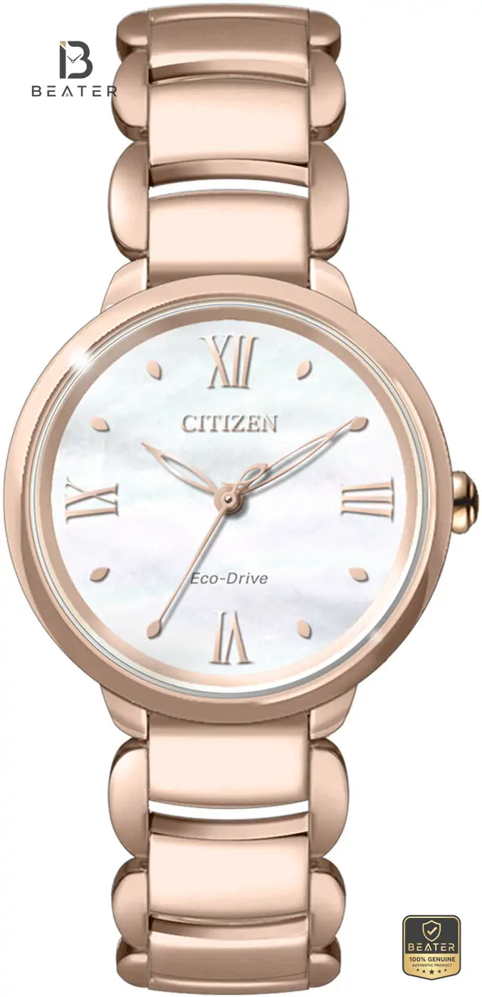 CITIZEN EM0928-84D Women's Mother-of-Pearl Dial Watch Front View - Beater