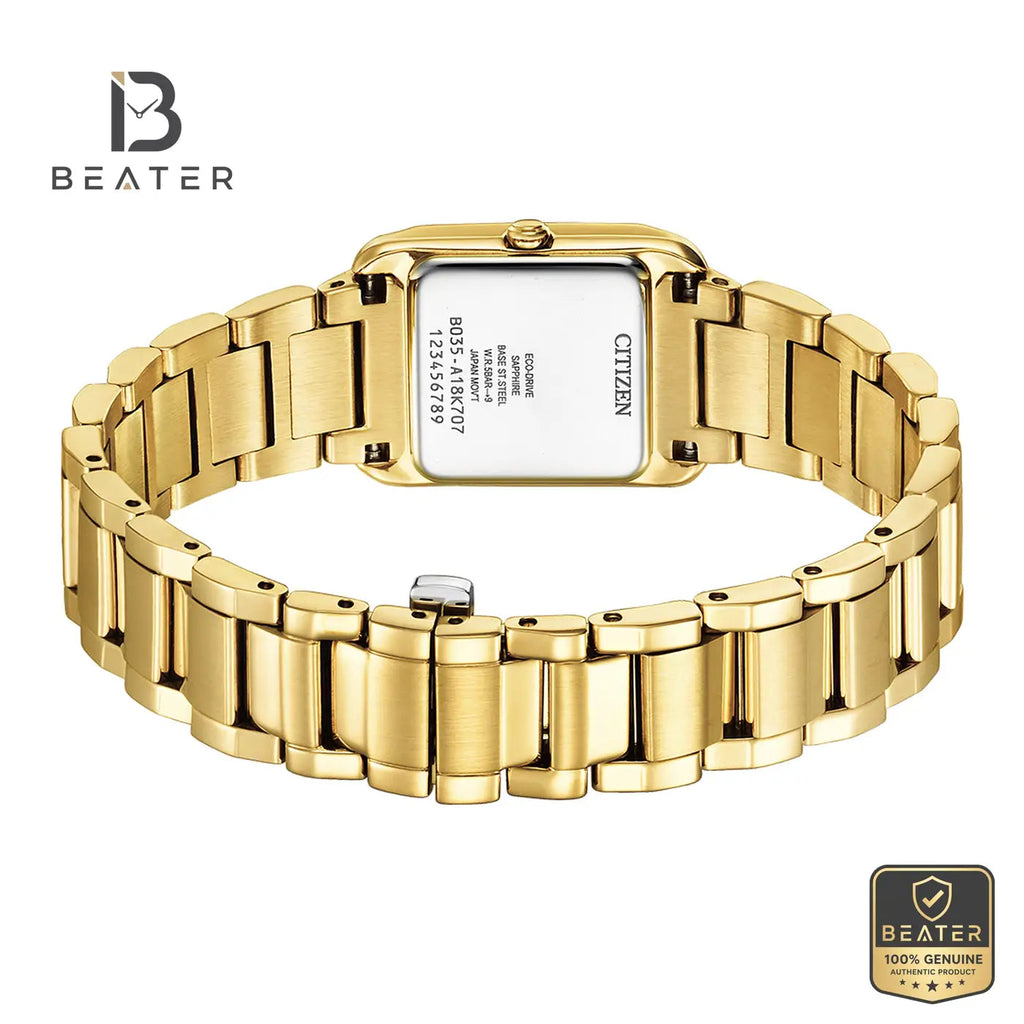 Citizen L EW5602-81D Gold Plated Stainless Steel Bracelet and Clasp Detail - Beater