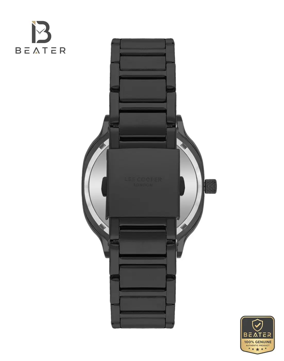Lee Cooper LC07974.650 Men's Black Metal Strap & Clasp Detail - Beater