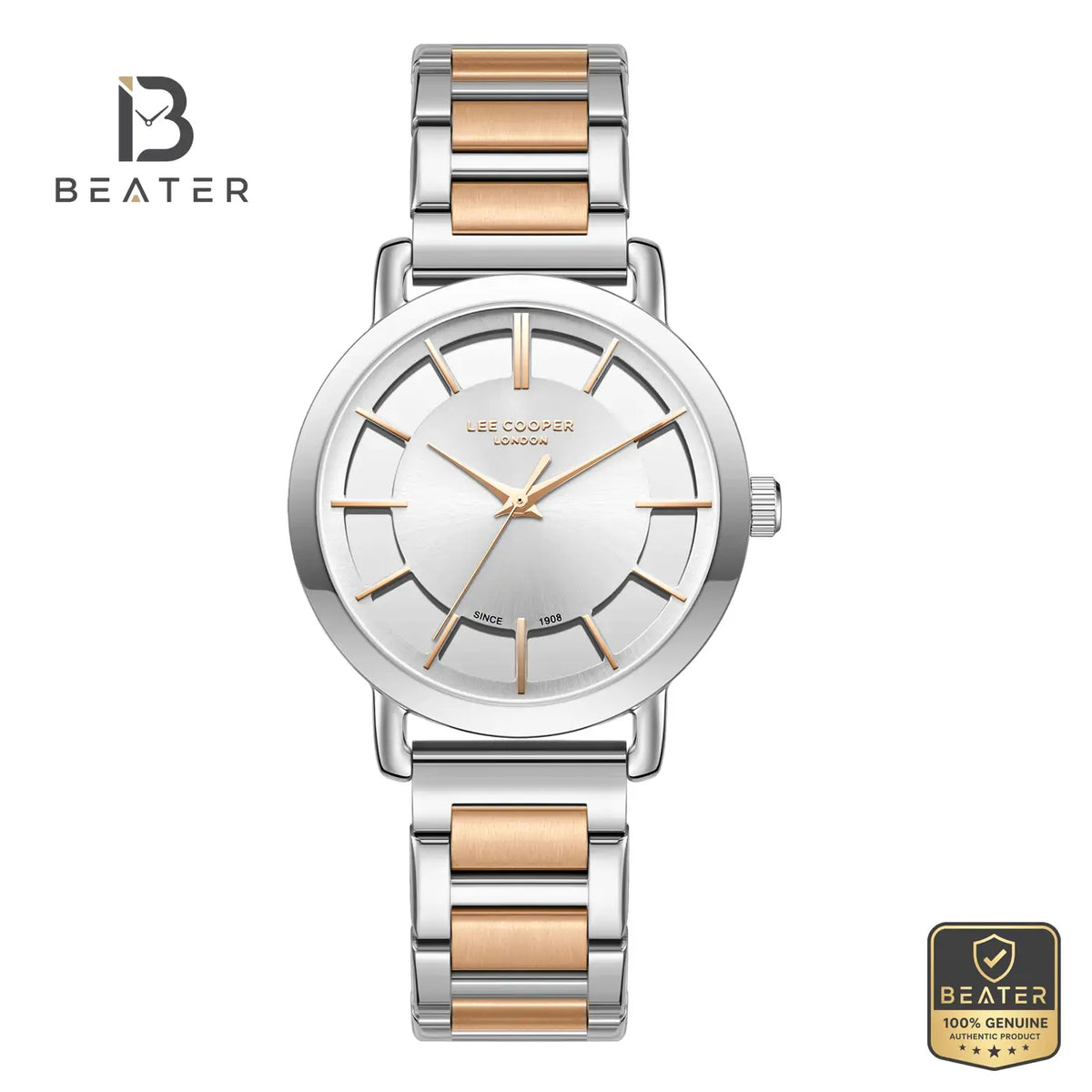Lee Cooper LC08037.530 Women's Silver/Rose Gold Metal Strap Watch - Beater Main image