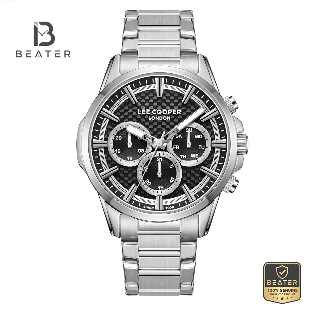 Lee Cooper LC08049.350 Men's Black Metal Bracelet Watch - Beater