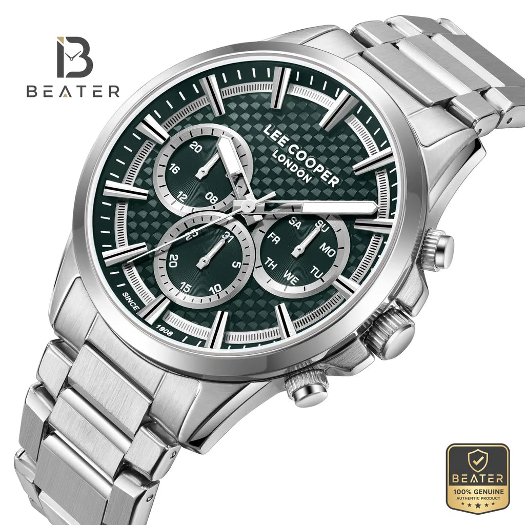 Lee Cooper LC08049.370 Men's Dark Green Metal Strap Watch - View 2 - Beater