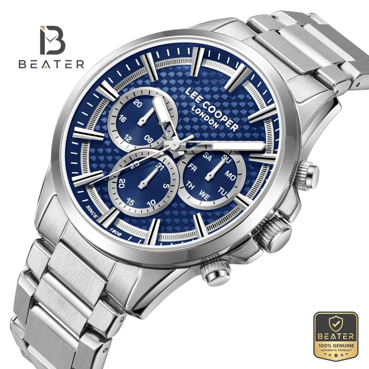 Lee Cooper LC08049.390 Men's Dark Blue Metal Bracelet Watch - View 2 - Beater