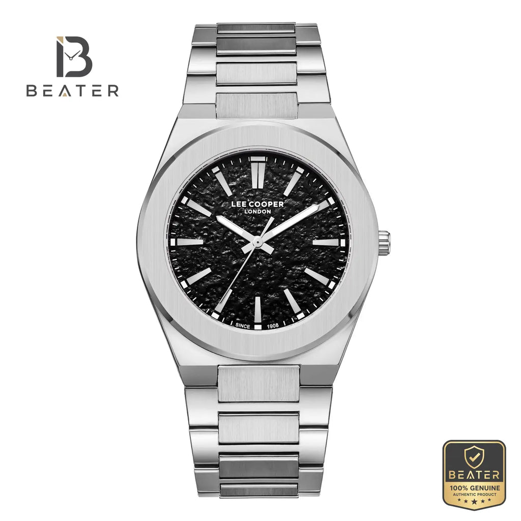 Lee Cooper LC08054.350 Men's Black Metal Bracelet Watch - Beater