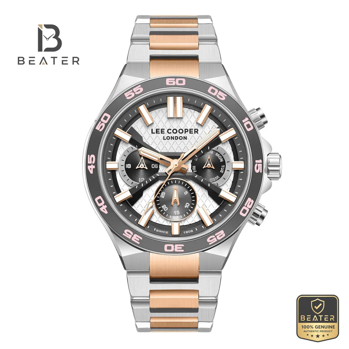 Lee Cooper LC08067.360 Men's Gun Metal Strap Watch - Beater Main image