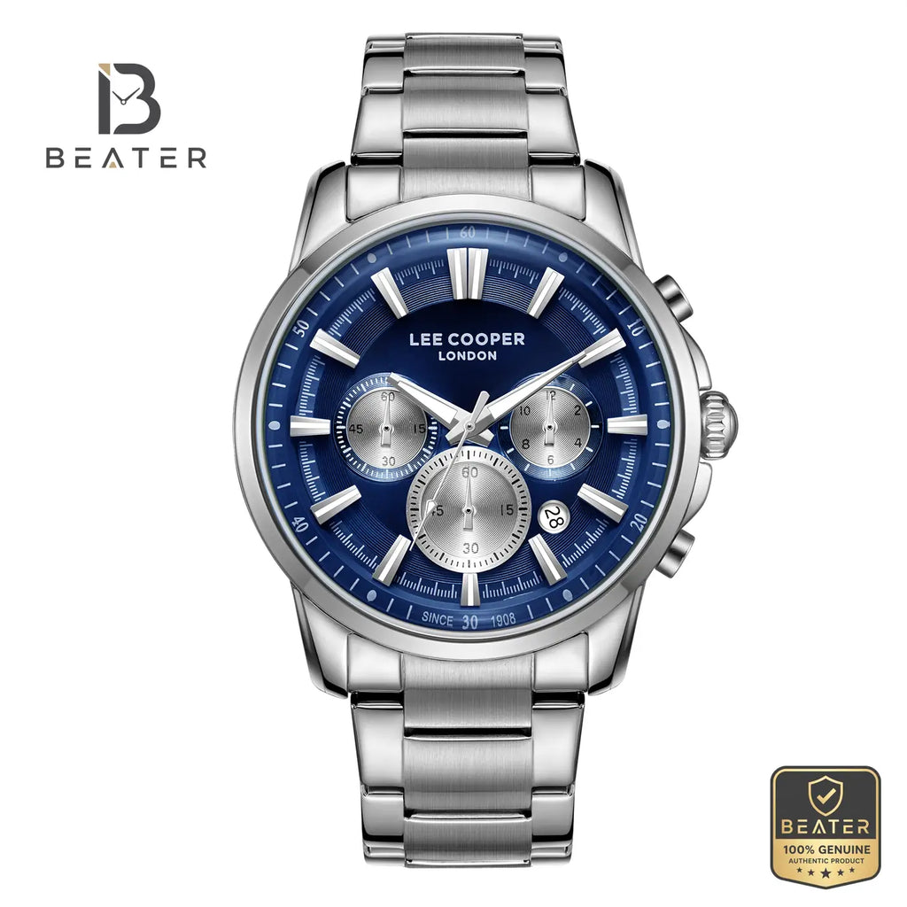 Lee Cooper LC08068.390 Men's Dark Blue Metal Strap Watch - Beater