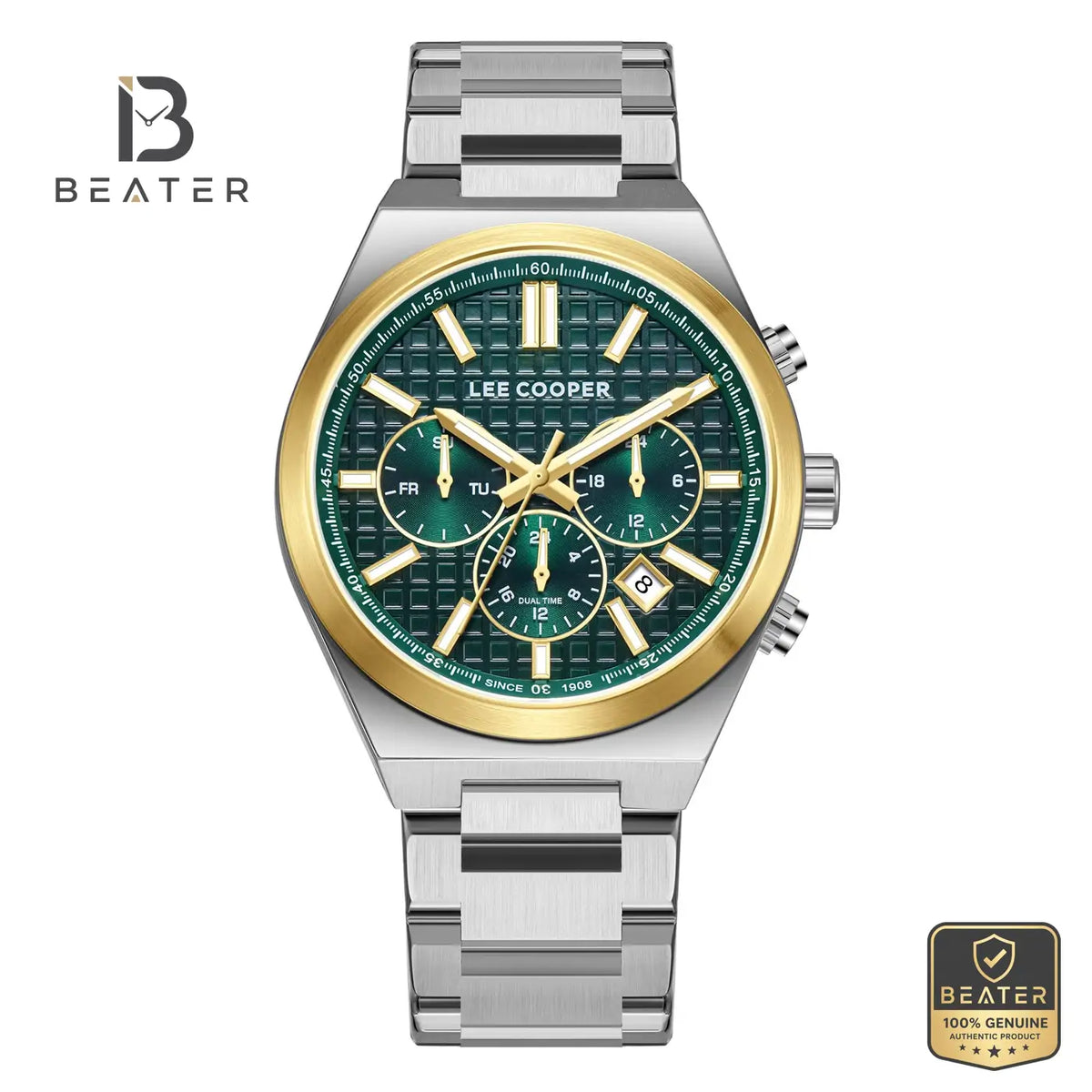 Lee Cooper LC08084.270 Men's Dark Green Metal Bracelet Watch - Beater Main image