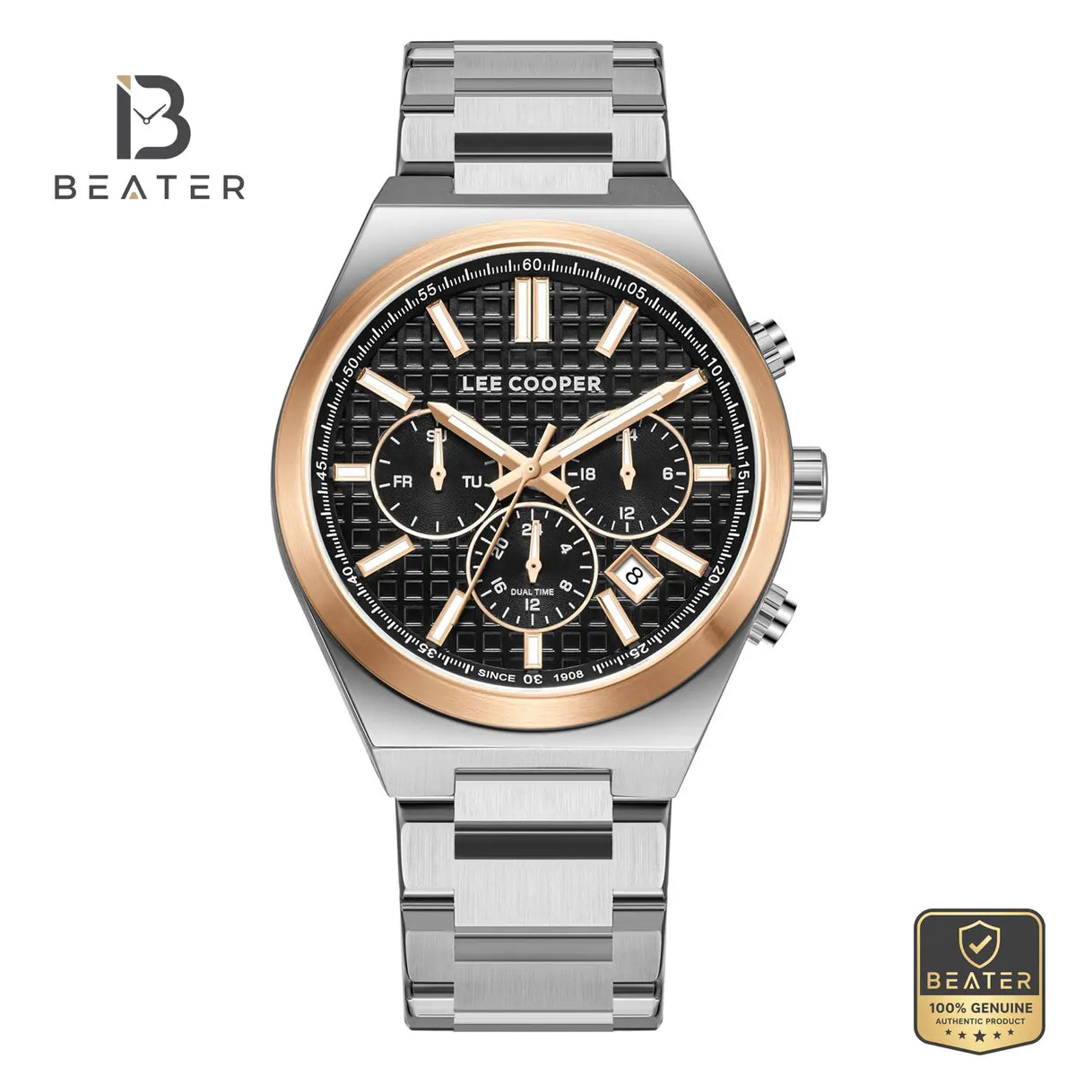 Lee Cooper LC08084.550 Men's Black Metal Bracelet Watch - Beater Main image