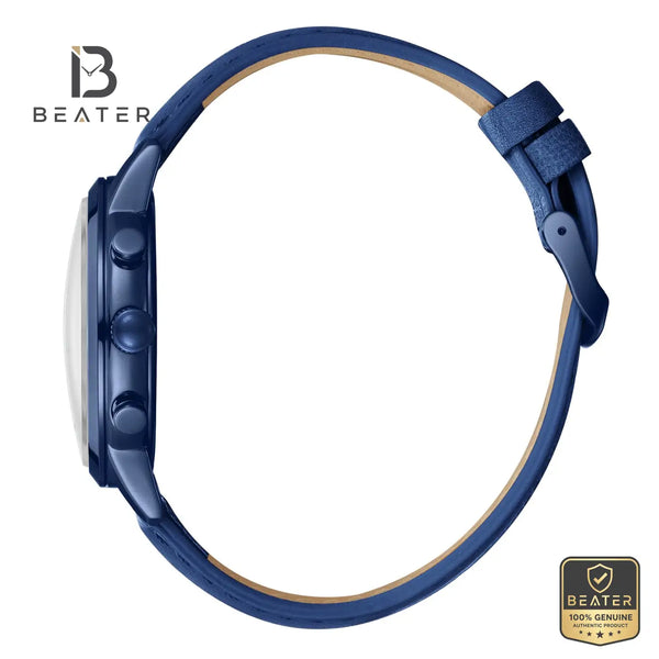 Lee Cooper LC08085.999 Men's Dark Blue Leather Strap Watch - View 3 - Beater