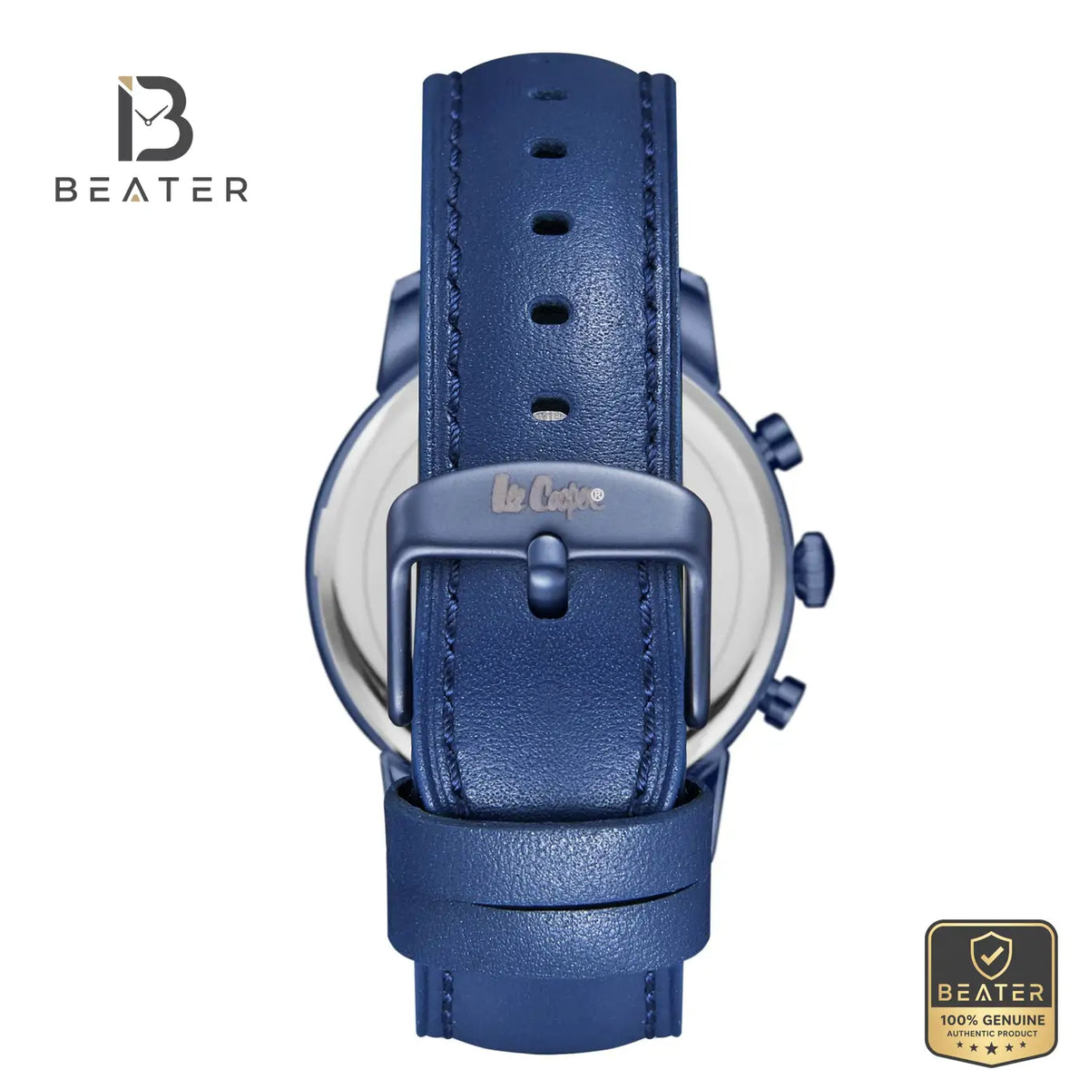 Lee Cooper LC08085.999 Men's Dark Blue Leather Strap Watch - View 4 - Beater