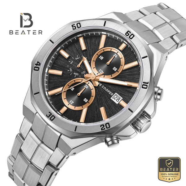 Lee Cooper LC08087.340 Men's Dark Brown Metal Strap Watch - View 2 - Beater