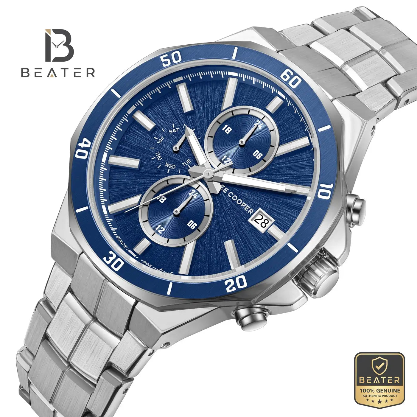 Lee Cooper LC08087.390 Men's Dark Blue Metal Strap Watch Secondary image