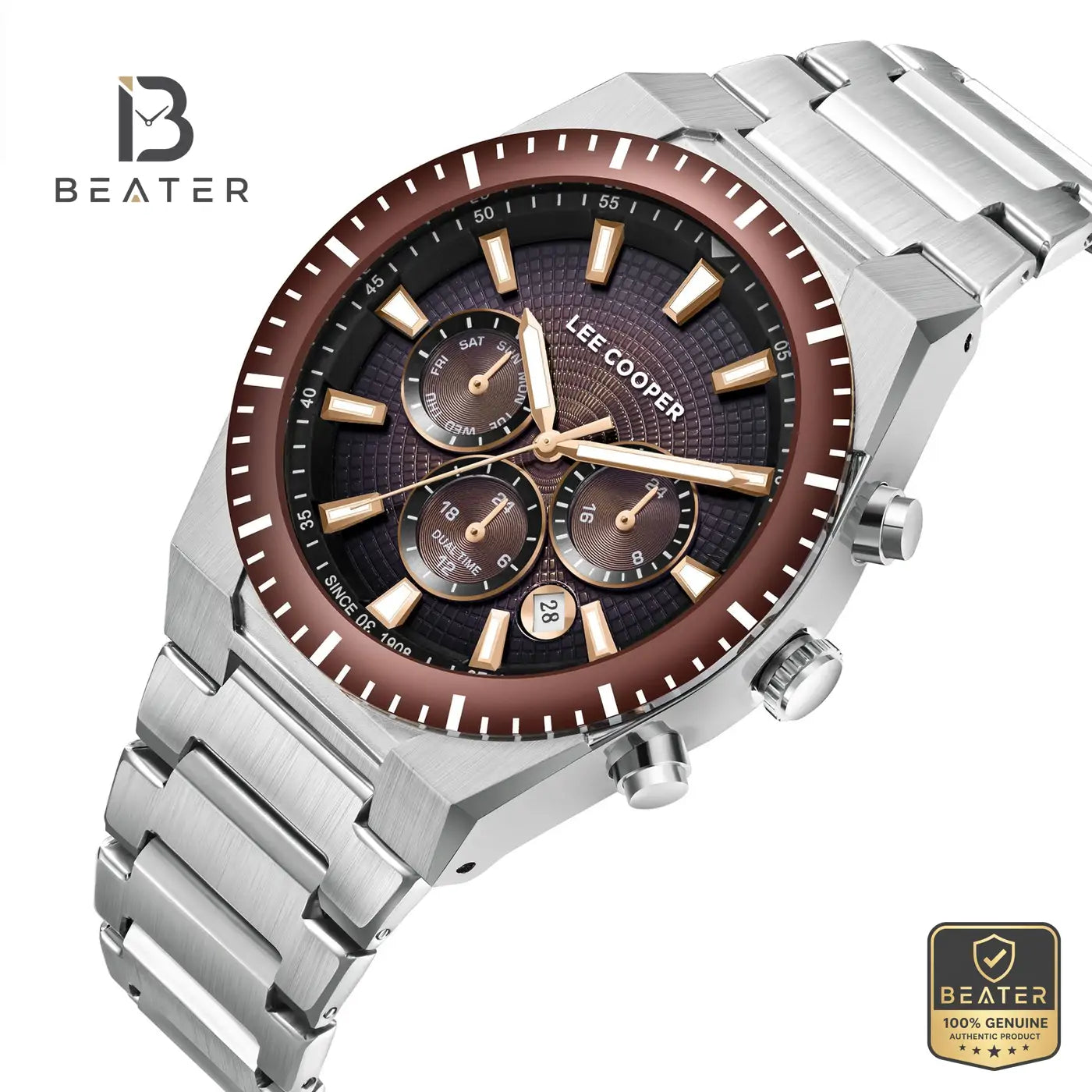 Lee Cooper LC08100.340 Men's Dark Brown SuperMetal Bracelet Watch Secondary image