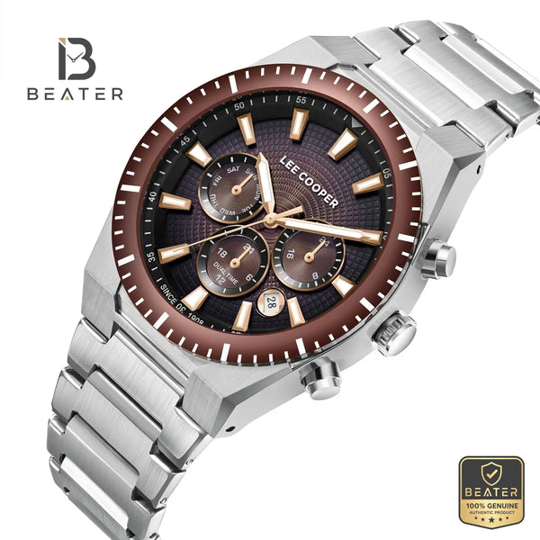 Lee Cooper LC08100.340 Men's Dark Brown SuperMetal Bracelet Watch - View 2 - Beater