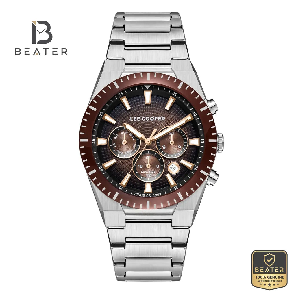 Lee Cooper LC08100.340 Men's Dark Brown SuperMetal Bracelet Watch - Beater