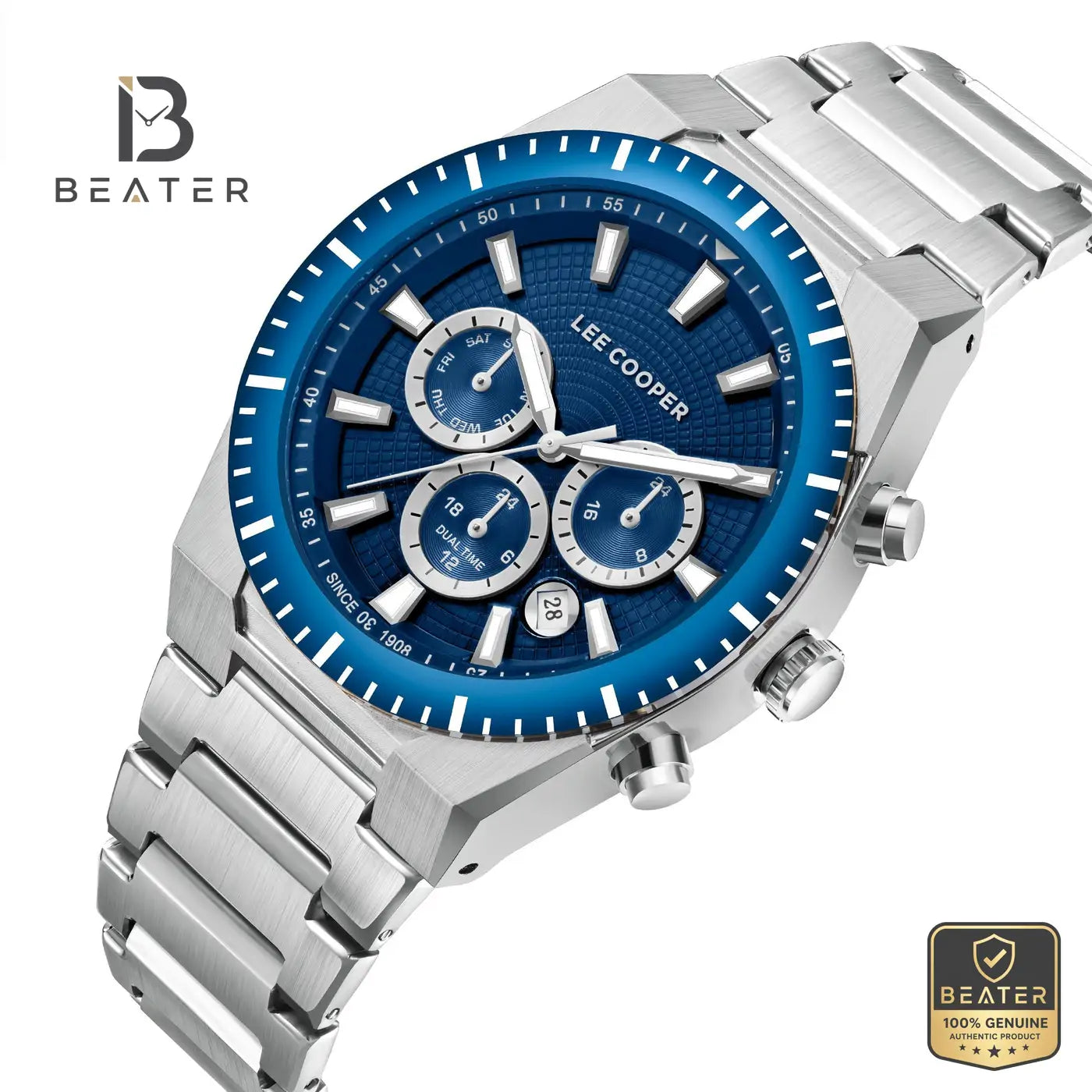 Lee Cooper LC08100.390 Men's Dark Blue Metal Strap Watch Secondary image