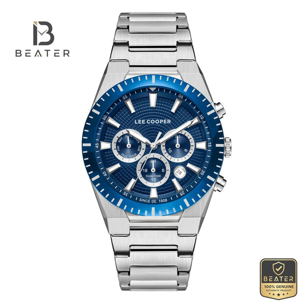Lee Cooper LC08100.390 Men's Dark Blue Metal Strap Watch - Beater