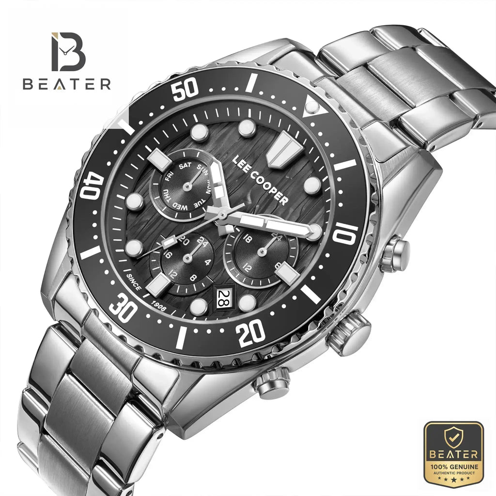 Lee Cooper LC08101.350 Silver and Black Case Profile - Beater