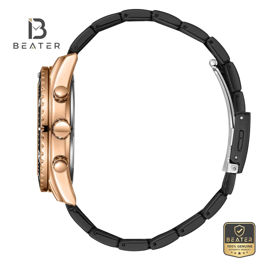 Lee Cooper LC08101.450 Men's Black Dial Metal Bracelet Watch - View 3 - Beater
