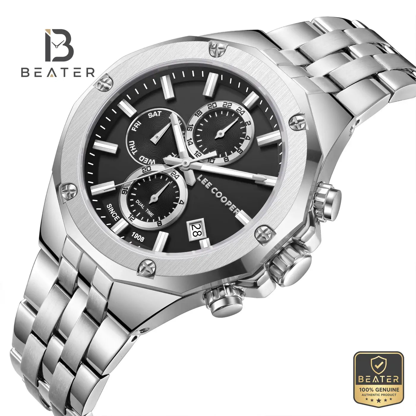 Lee Cooper LC08104.350 Men's Black Metal Bracelet Watch Secondary image