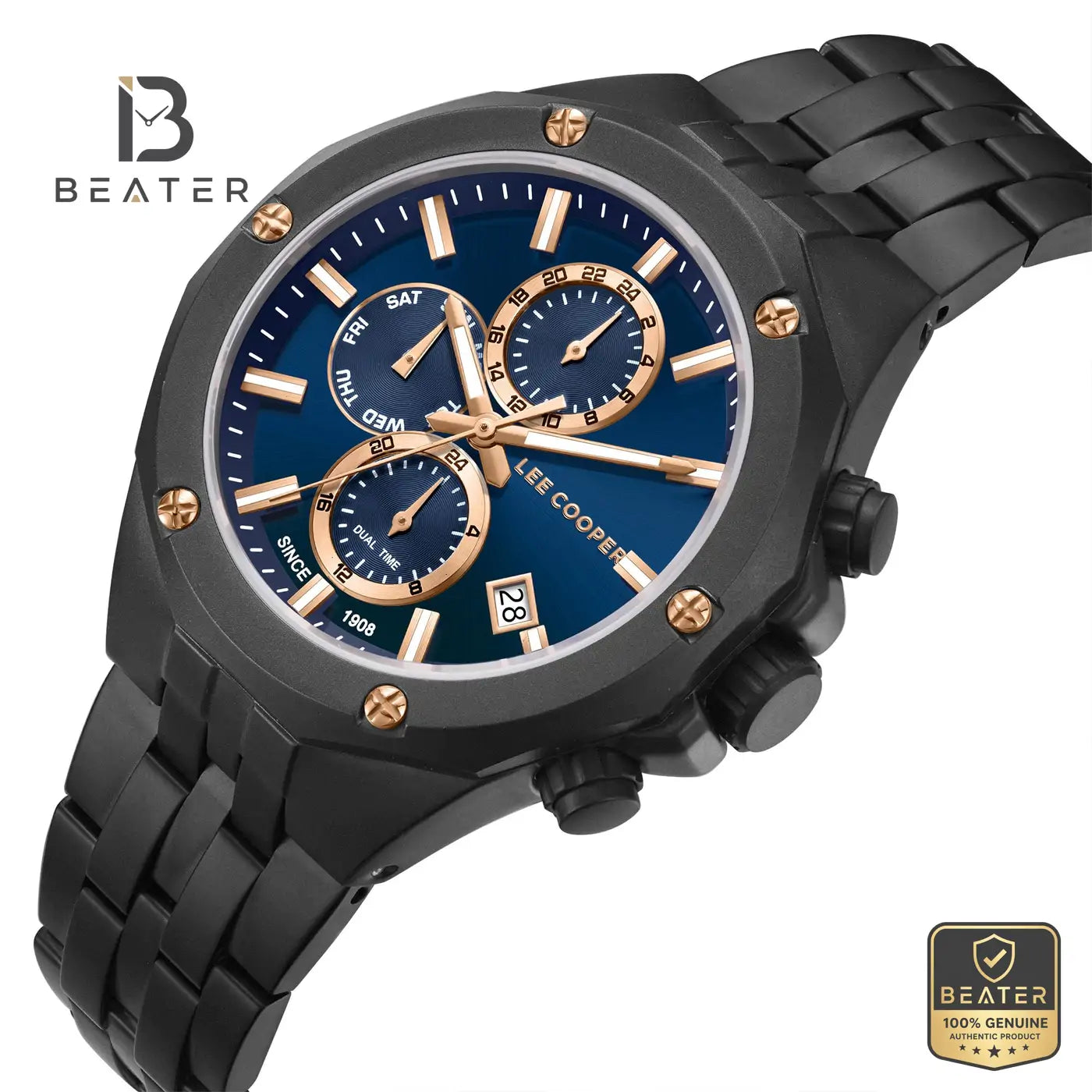 Lee Cooper LC08104.690 Men's Dark Blue Metal Strap Watch Secondary image