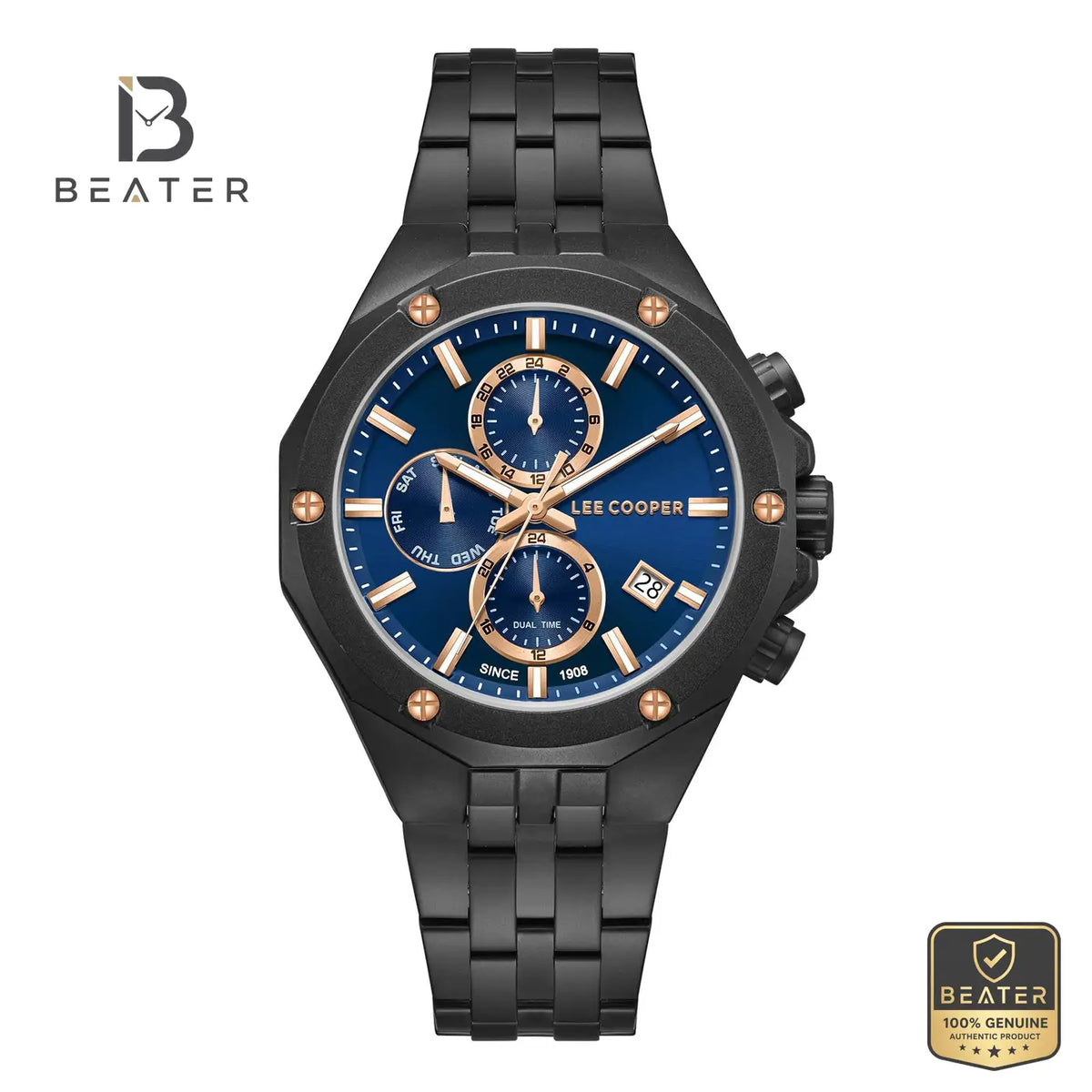 Lee Cooper LC08104.690 Men's Dark Blue Metal Strap Watch - Beater Main image
