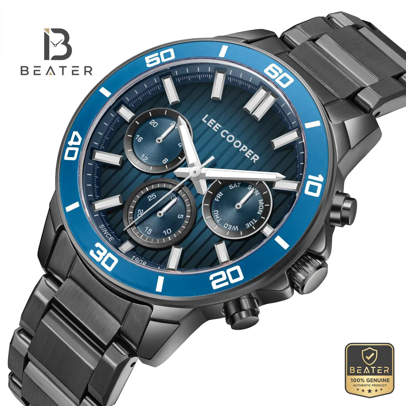 Lee Cooper LC08106.090 Men's Dark Blue Metal Strap Watch Secondary image