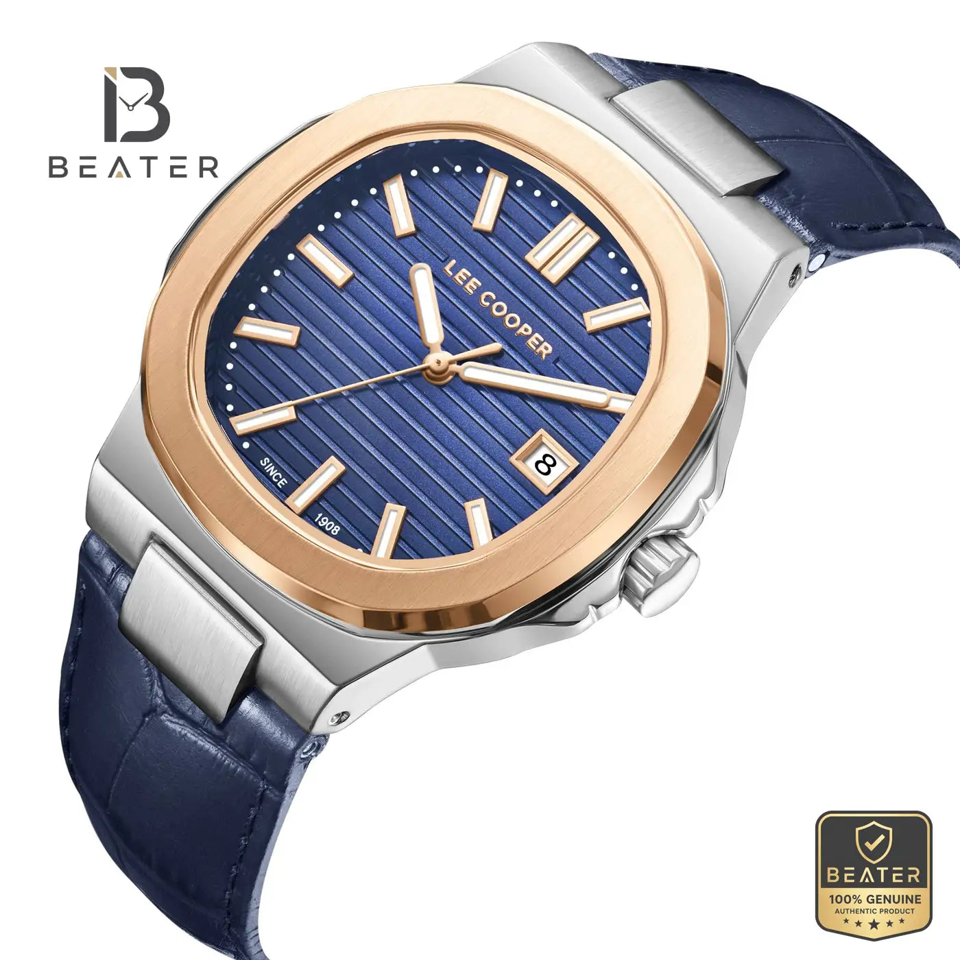 Lee Cooper LC08108.599 Men's Dark Blue Leather Strap Watch Secondary image