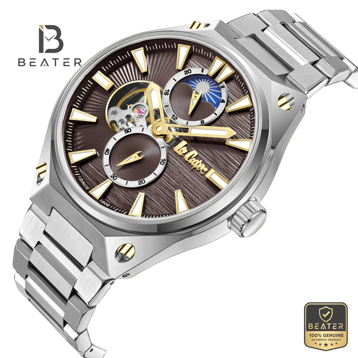 Lee Cooper LC08123.340 Men's Dark Brown Metal Bracelet Watch Secondary image