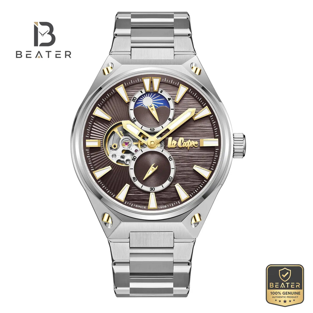 Lee Cooper LC08123.340 Men's Dark Brown Metal Bracelet Watch - Beater
