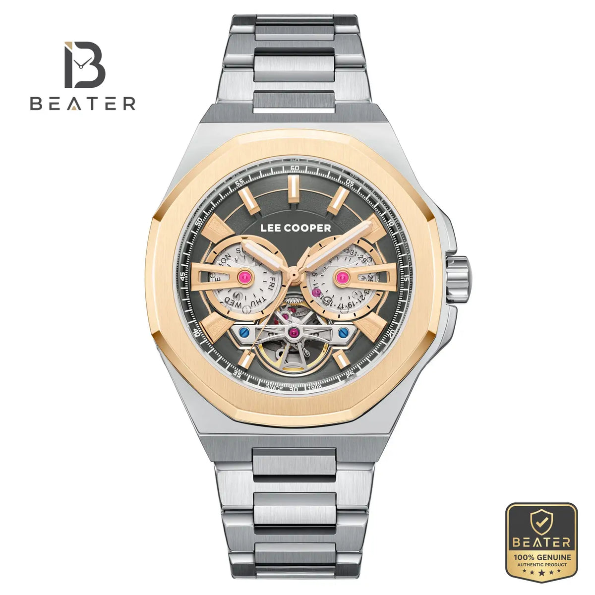 Lee Cooper LC08124.560 Men's Gun Metal Bracelet Watch - Beater Main image