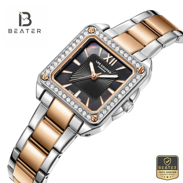 Lee Cooper LC08127.560 Women's Silver Rose Gold Case Profile - Beater