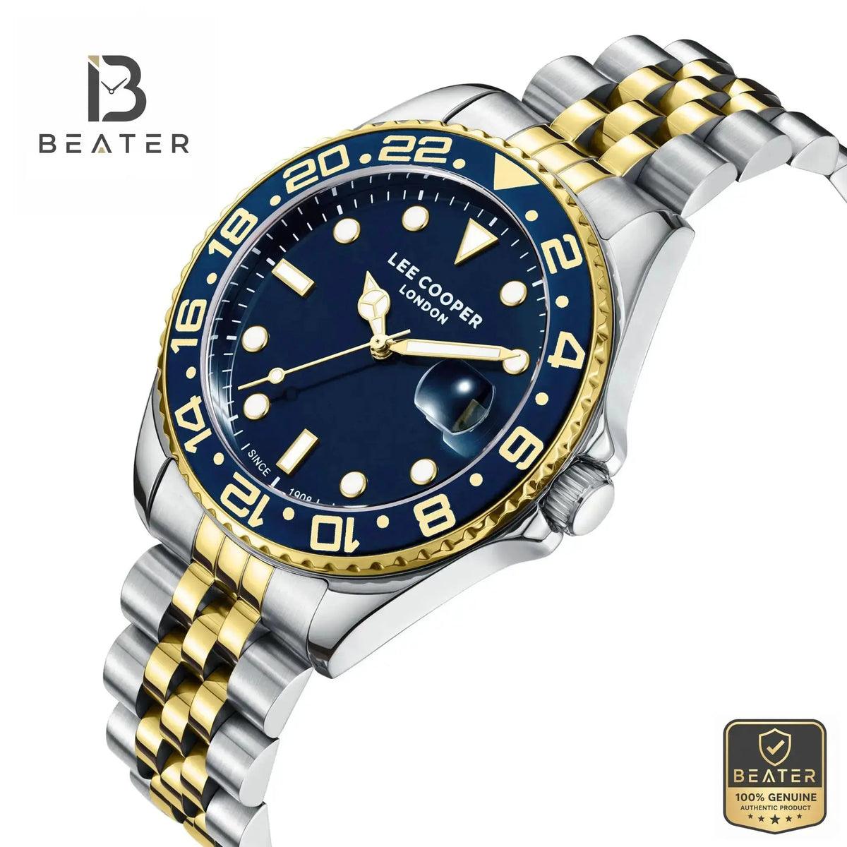 Lee Cooper LC08142.290 Dark Blue Dial Case Profile - Beater