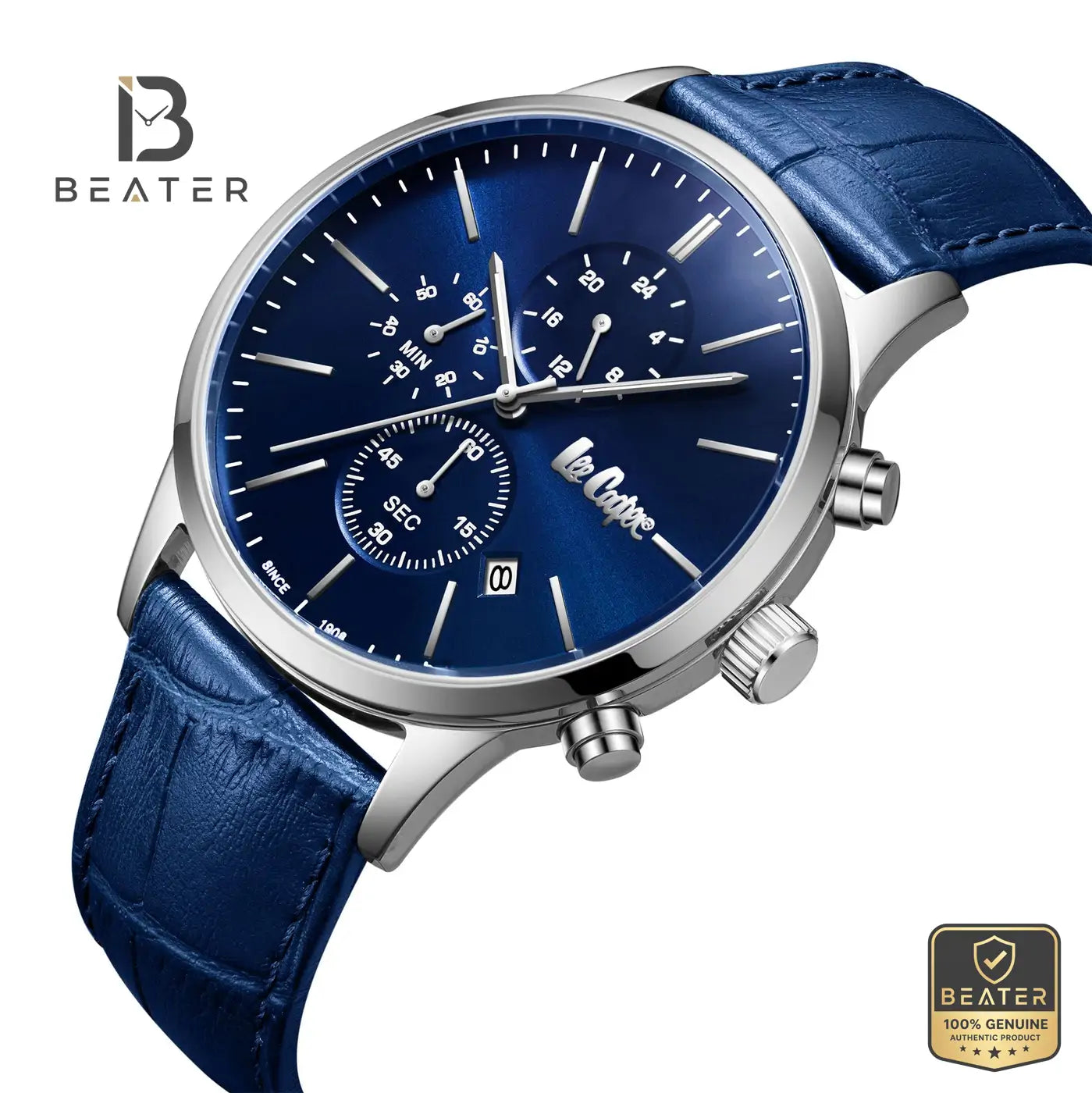 Lee Cooper LC08154.399 Men's Dark Blue Leather Strap Watch Secondary image