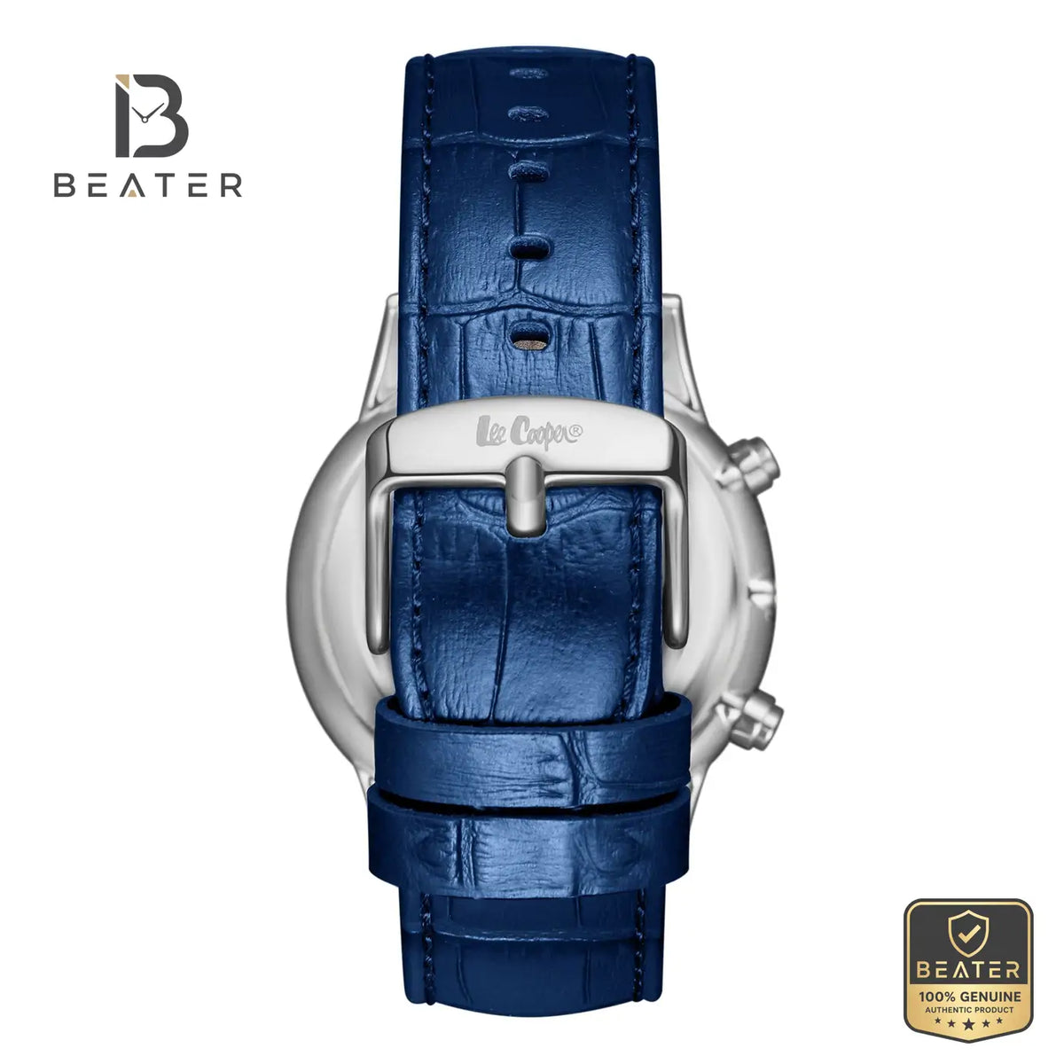 Lee Cooper LC08154.399 Men's Dark Blue Leather Strap Watch - View 3 - Beater
