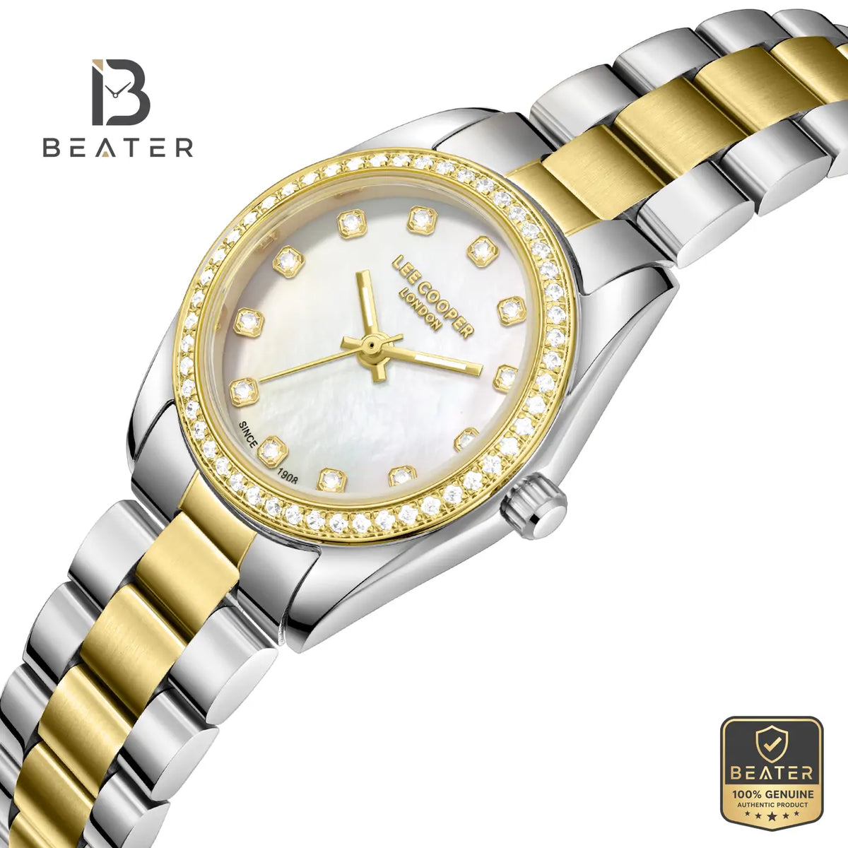 Lee Cooper LC08155.220 Women's White Mop Metal Bracelet Watch - View 2 - Beater