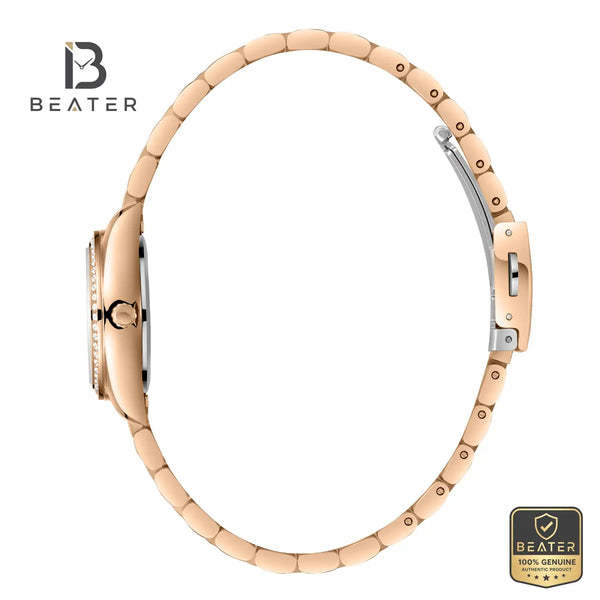 Lee Cooper LC08155.470 Women's Green Mop Rose Gold Metal Strap Watch - View 3 - Beater
