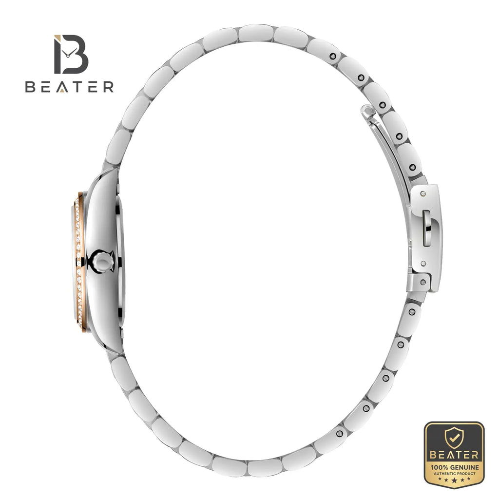 Lee Cooper LC08155.520 Women's White Mop Metal Strap Watch - View 3 - Beater