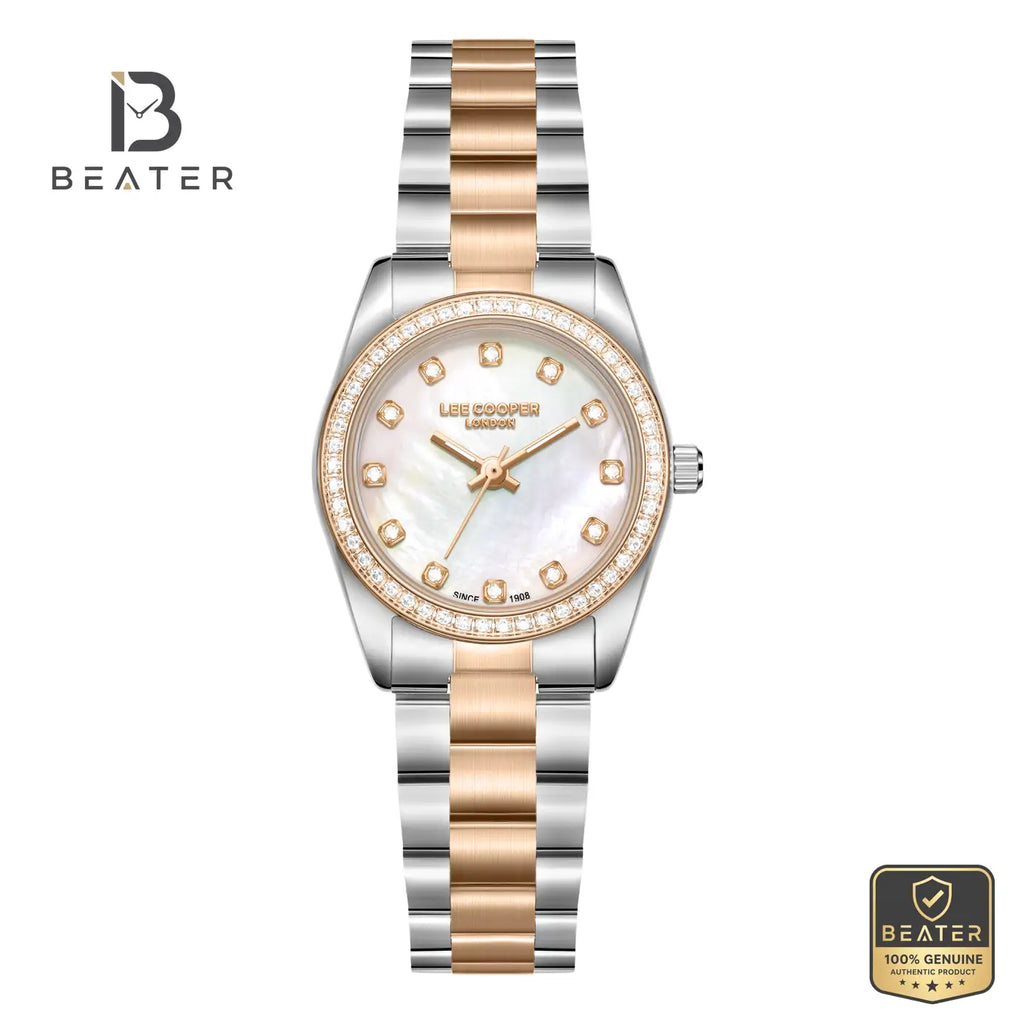 Lee Cooper LC08155.520 Women's White Mop Metal Strap Watch - Beater