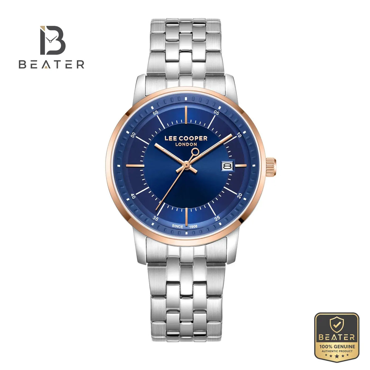 Lee Cooper LC08164.590 Men's Dark Blue Metal Band Watch - Beater