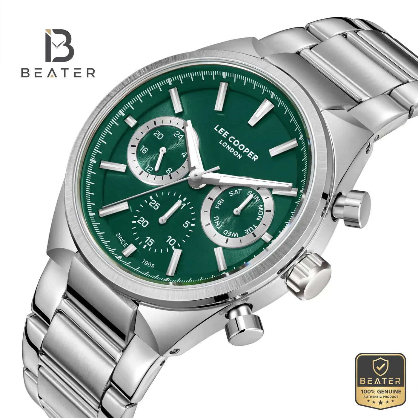 Lee Cooper LC08174.370 Men's Dark Green Metal Strap Watch Secondary image