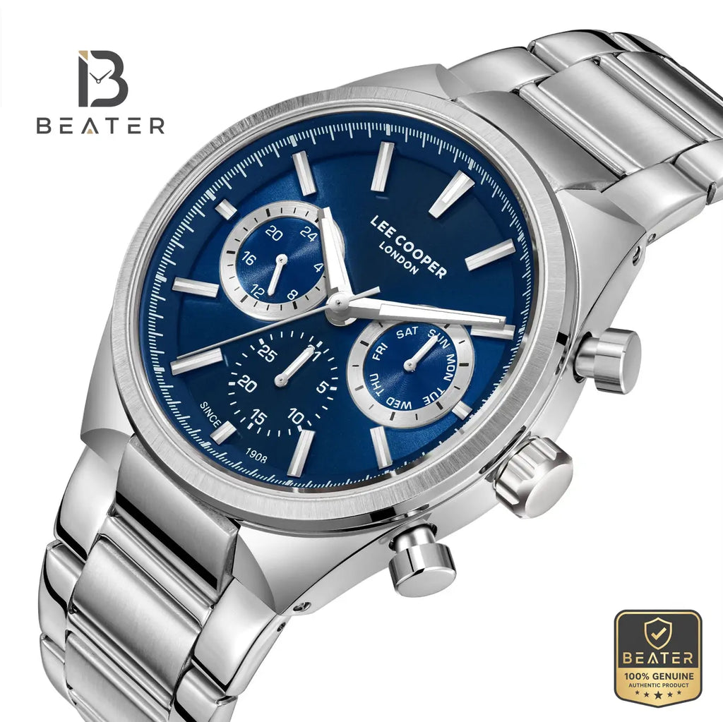 Lee Cooper LC08174.390 Men's Dark Blue Metal Band Watch - View 2 - Beater