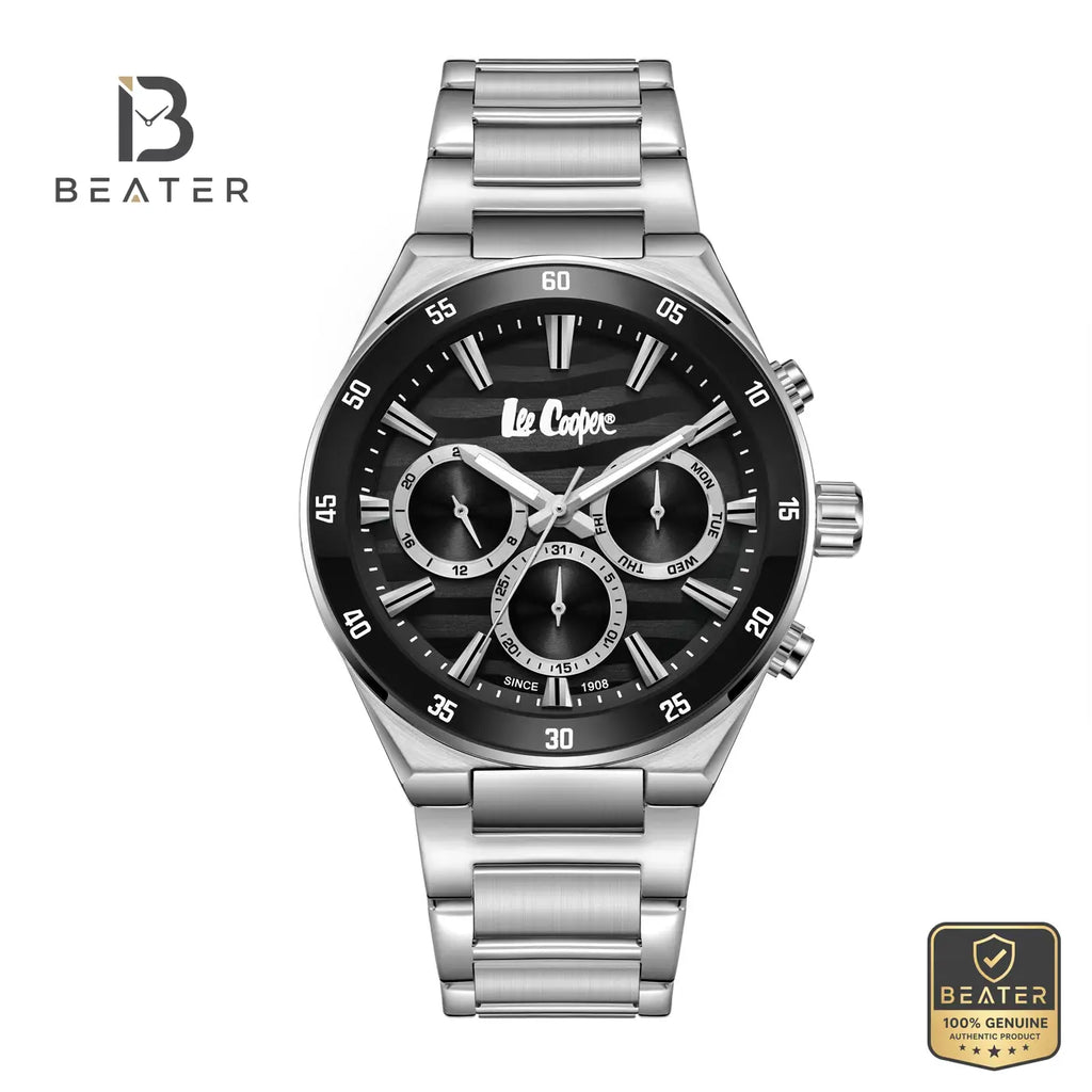 Lee Cooper LC08175.350 Men's Black Dial Metal Bracelet Watch - Beater