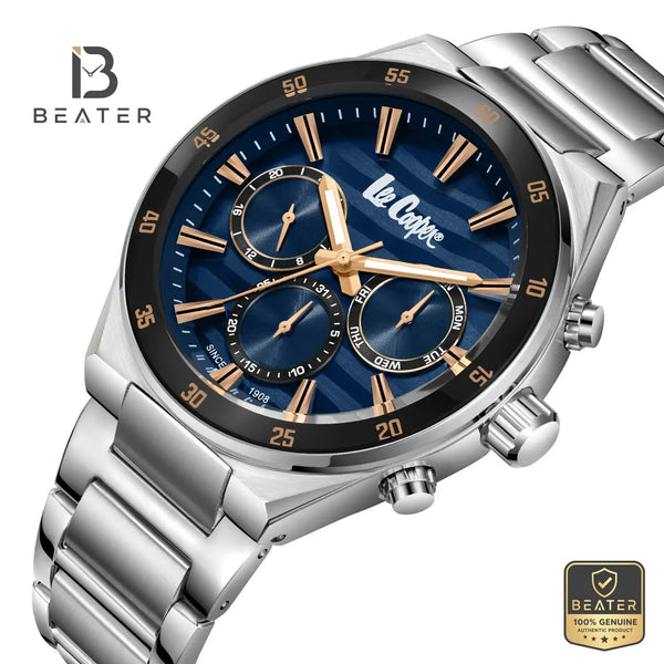 Lee Cooper LC08175.390 Men's Dark Blue Metal Strap Watch - View 2 - Beater