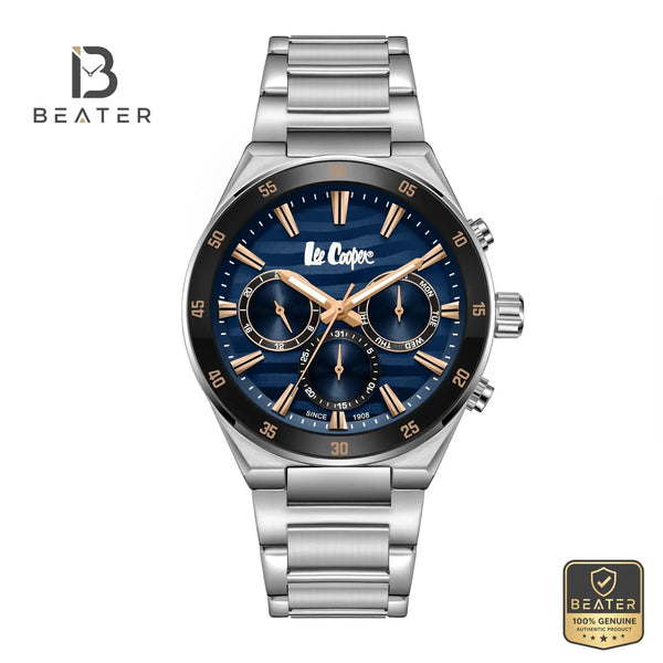 Lee Cooper LC08175.390 Men's Dark Blue Metal Strap Watch - Beater