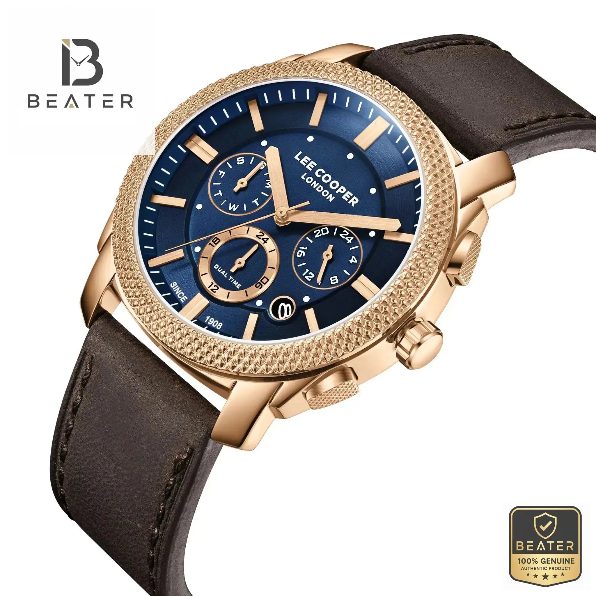 Lee Cooper LC08178.492 Men's Dark Blue Leather Strap Watch Secondary image