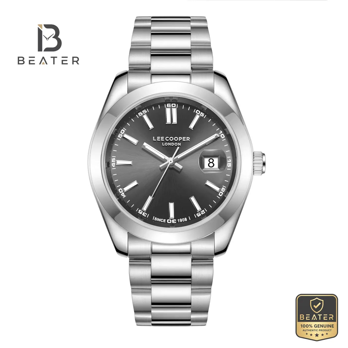 Lee Cooper LC08189.360 Men's Grey Metal Strap Watch - Beater Main image