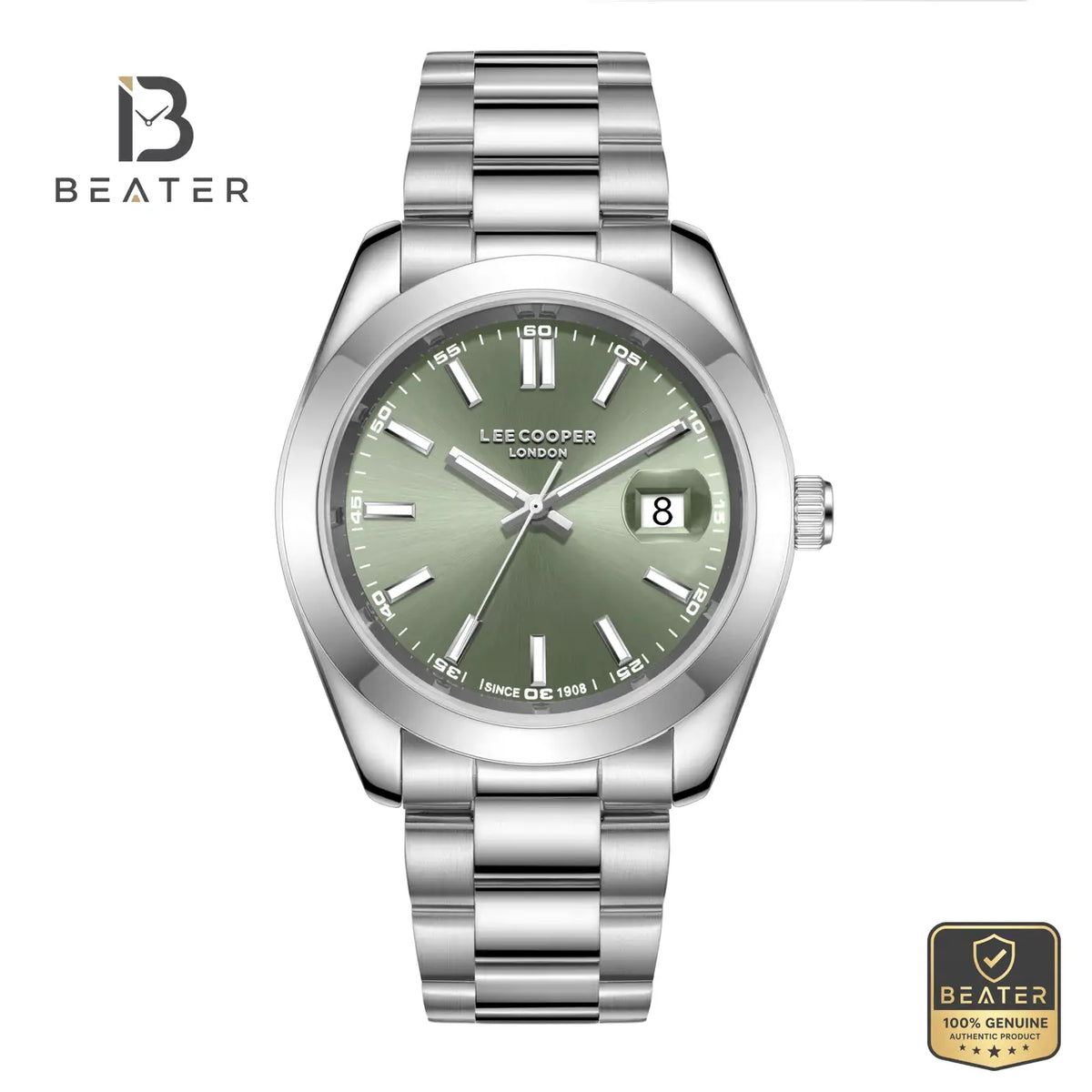 Lee Cooper LC08189.370 Men's Light Green Metal Strap Watch - Beater Main image