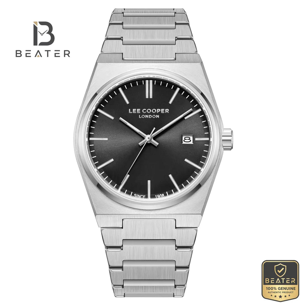 Lee Cooper LC08196.350 Men's Black Metal Strap Watch - Beater