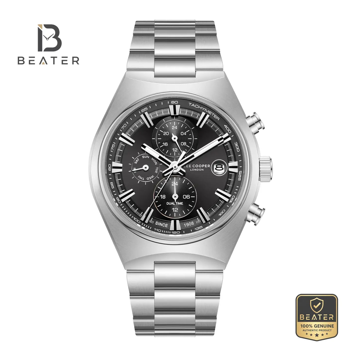Lee Cooper LC08214.350 Men's Black Metal Bracelet Watch - Beater Main image